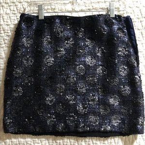 Navy Sequined J. Crew Mini Skirt